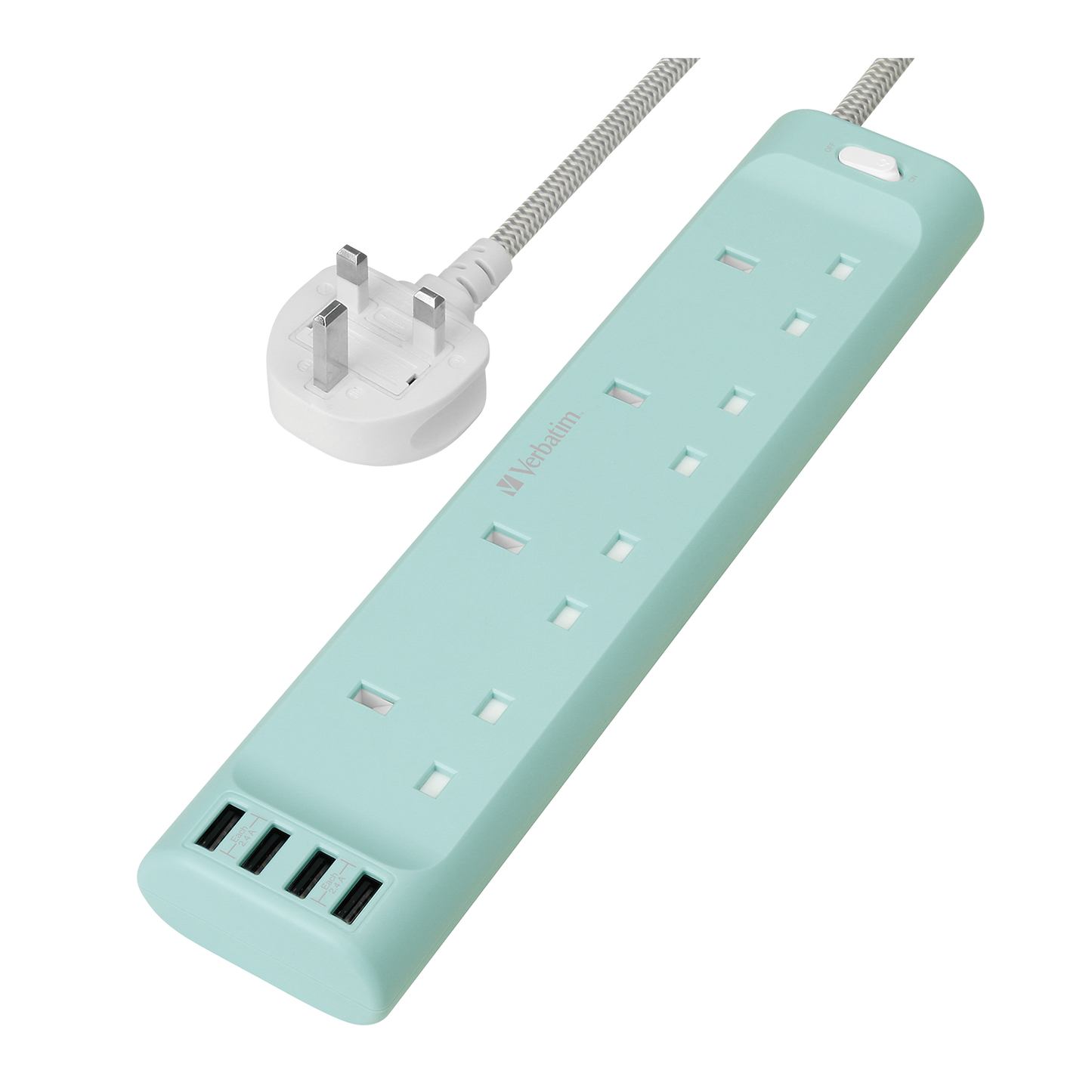 Verbatim 4個 AC 插座和 4個 USB-A 拖板 66685