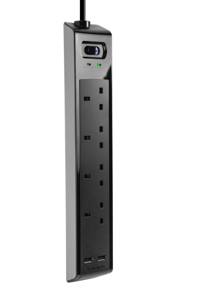 Targus 4位防雷拖板 連兩個智能USB插口 APS10AP-50