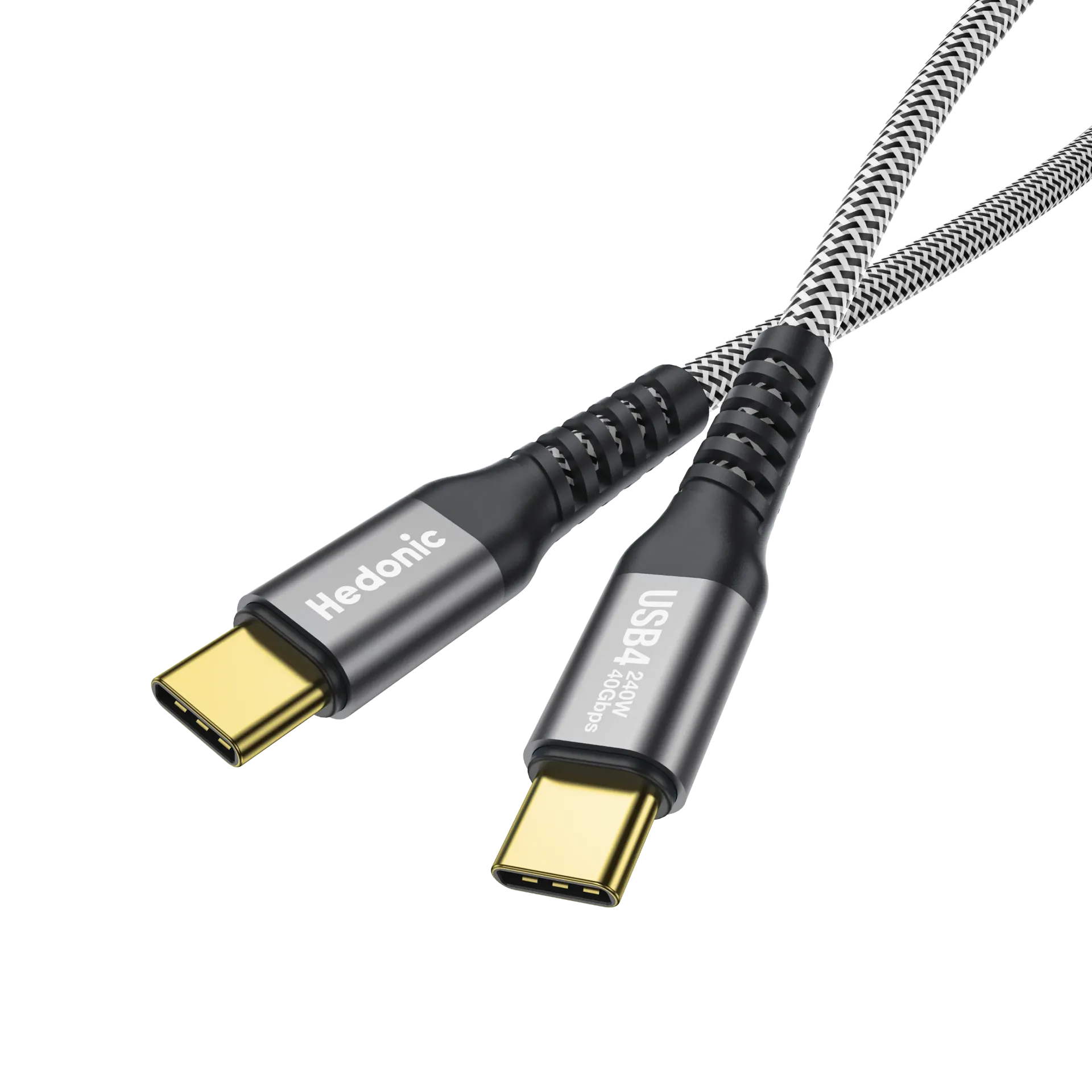 [81068] Hedonic - 200cm PD 3.1 240W USB 4 40 Gbps  Tough Pro Max USB-C to USB-C Cable Black